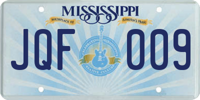 MS license plate JQF009