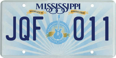 MS license plate JQF011