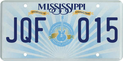 MS license plate JQF015
