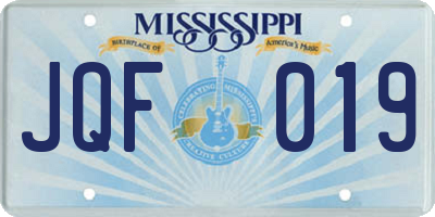 MS license plate JQF019