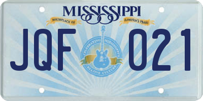 MS license plate JQF021