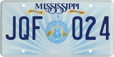 MS license plate JQF024