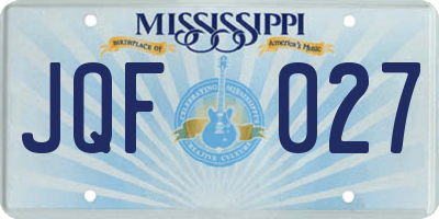 MS license plate JQF027