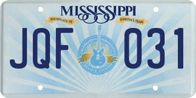 MS license plate JQF031