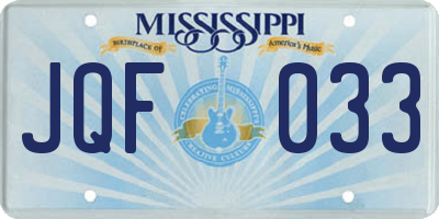 MS license plate JQF033