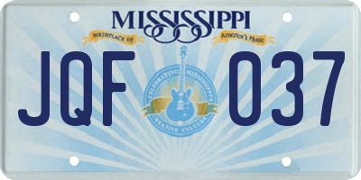 MS license plate JQF037