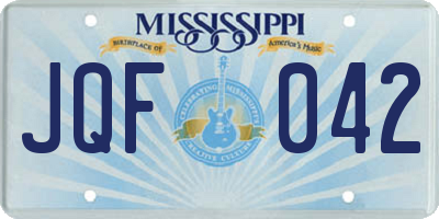 MS license plate JQF042