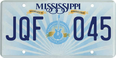 MS license plate JQF045