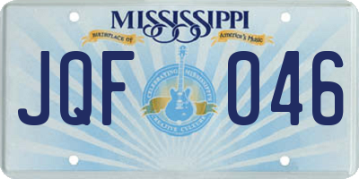MS license plate JQF046