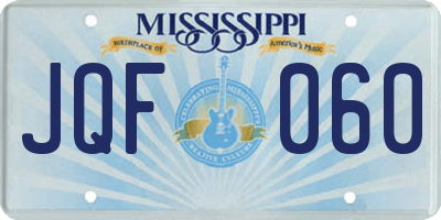 MS license plate JQF060
