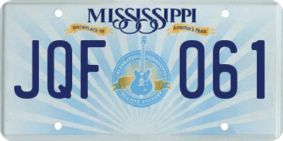 MS license plate JQF061