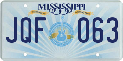 MS license plate JQF063