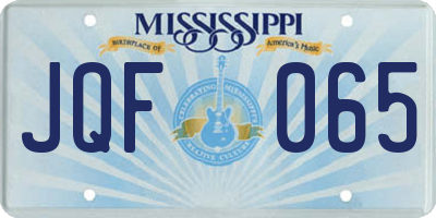 MS license plate JQF065