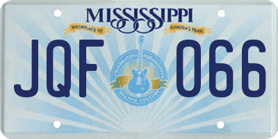 MS license plate JQF066