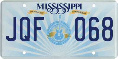 MS license plate JQF068