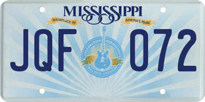 MS license plate JQF072