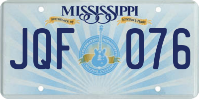 MS license plate JQF076