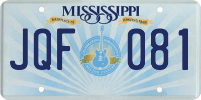 MS license plate JQF081