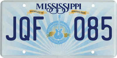 MS license plate JQF085