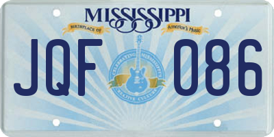 MS license plate JQF086