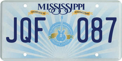 MS license plate JQF087