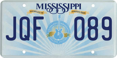 MS license plate JQF089
