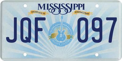 MS license plate JQF097