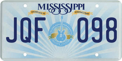 MS license plate JQF098