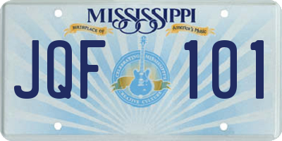 MS license plate JQF101