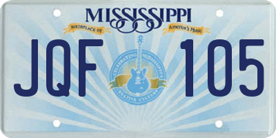 MS license plate JQF105