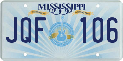 MS license plate JQF106