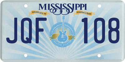 MS license plate JQF108