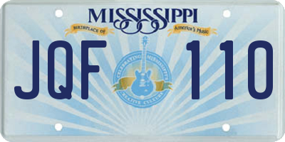 MS license plate JQF110