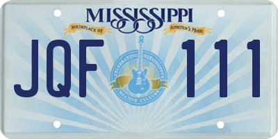 MS license plate JQF111