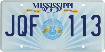 MS license plate JQF113