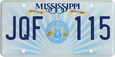 MS license plate JQF115