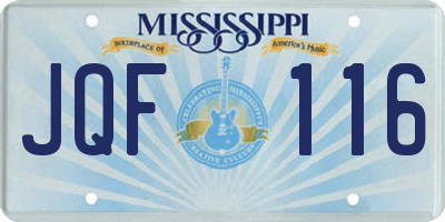 MS license plate JQF116