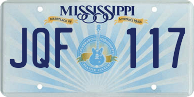 MS license plate JQF117