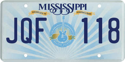 MS license plate JQF118