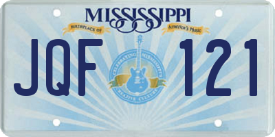 MS license plate JQF121