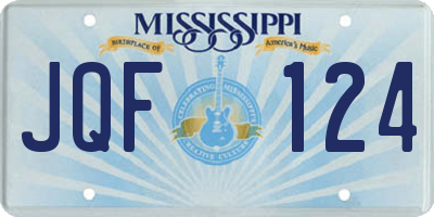 MS license plate JQF124