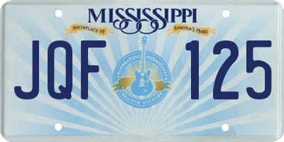MS license plate JQF125