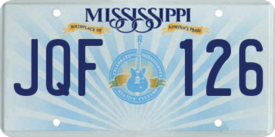 MS license plate JQF126