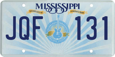 MS license plate JQF131