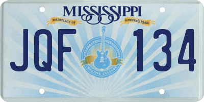 MS license plate JQF134