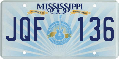 MS license plate JQF136