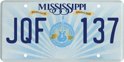 MS license plate JQF137