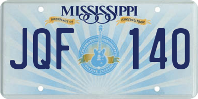 MS license plate JQF140
