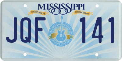 MS license plate JQF141