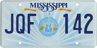 MS license plate JQF142